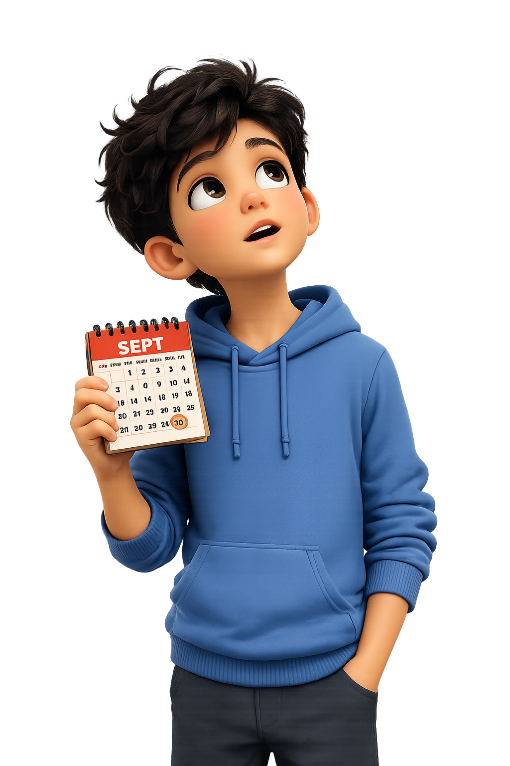 Guide mascot for exam date